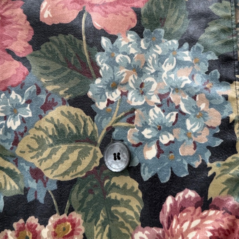 Vintage Nordic House Designs NYC Floral Print Long Coat Jacket Outerwear Size L - Picture 4 of 8